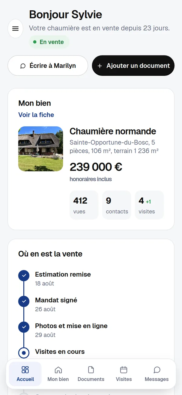Espace vendeur sur téléphone